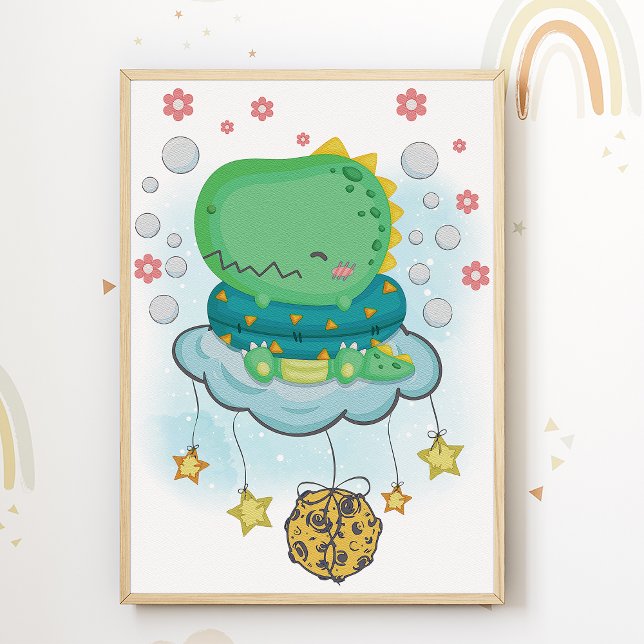 Dinosaur Nurserieskylt Dino Barnrum Poster (Skapare uppladdad)
