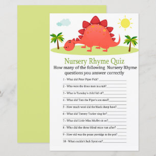 Dinosaur Nursery Rhyme Quiz babyduschspel
