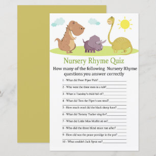 Dinosaur Nursery Rhyme Quiz babyduschspel