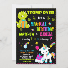 Dinosaur- och enmajsfödelsedagsinbjudningar Twilli Inbjudningar