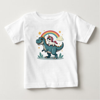 Dinosaur och Unicorn Baby T-Shirt