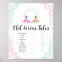 Dinosaur Old Wives Tales Rosa Blue Watercolor Sign