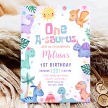 Dinosaur One-A-Saurus 1:a födelsedagen Party