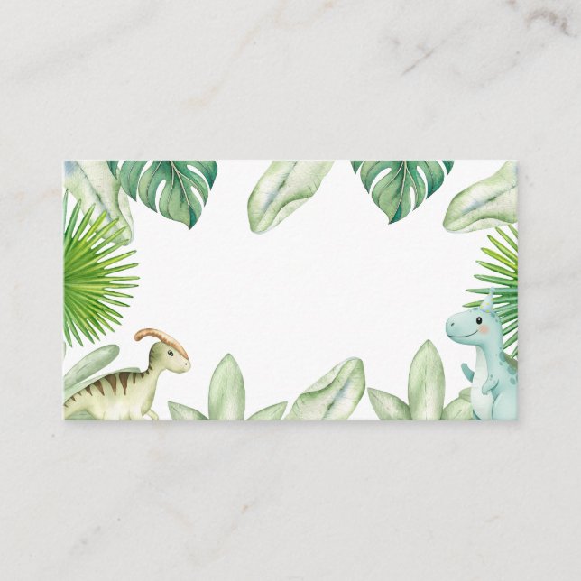 Dinosaur One-A-Saurus Boy 1st Birthday Party Invit Tilläggskort (Framsida)