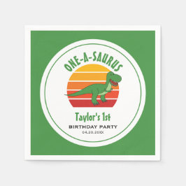 Dinosaur One-A-Saurus Gender Neutral 1:a födelseda Pappersservett
