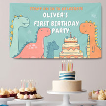 Dinosaur One-A-Saurus Pojke 1-års födelsedagsfest 