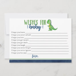 Dinosaur Önskemål för Baby Anteckningskort