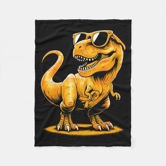 Dinosaur Orange Band Stöd Multipel Skleros  Fleecefilt (Framsidan)