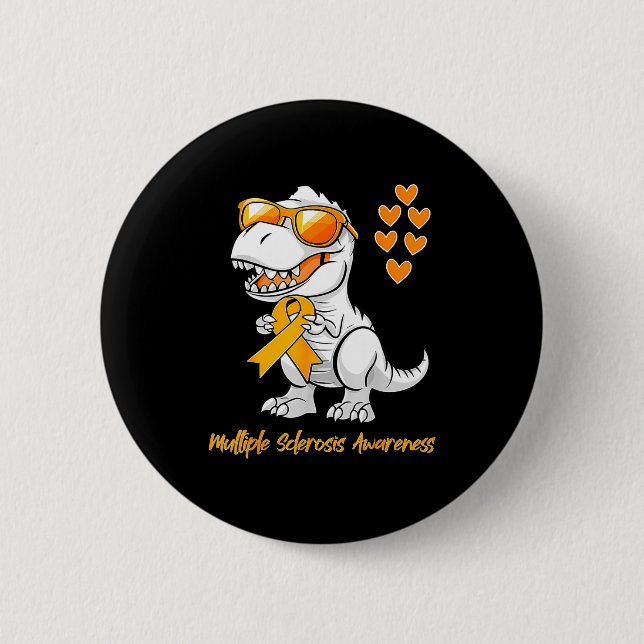 Dinosaur Orange Band Stöd Multipel Skleros  Knapp (Framsida)