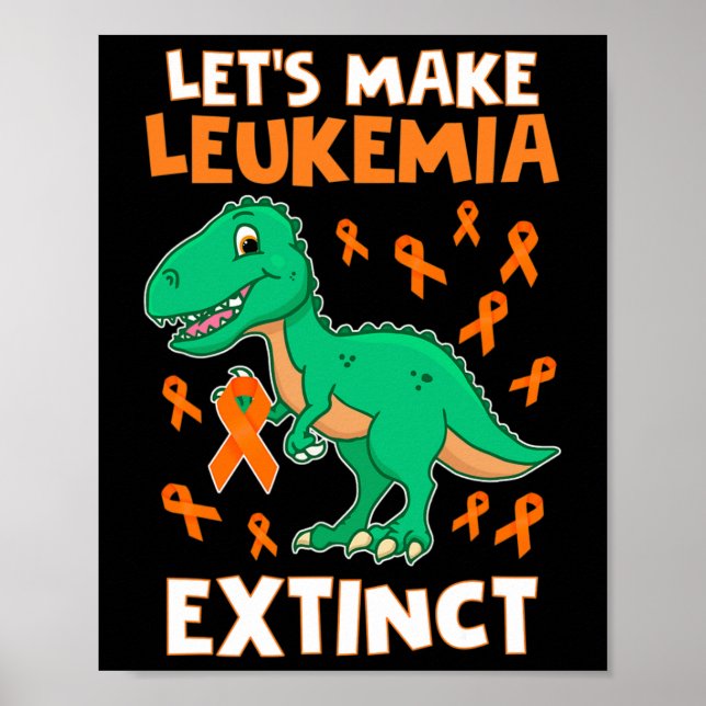 Dinosaur Orange Ribbon Hematolog Reptile Fossil Poster (Framsidan)