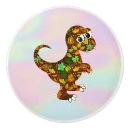 Dinosaur Över Hologram Knopp