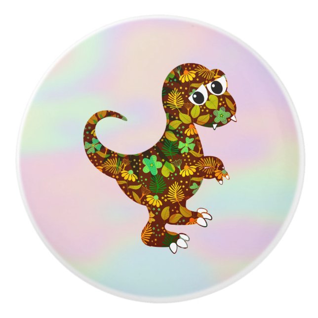 Dinosaur Över Hologram Knopp (Framsidan)