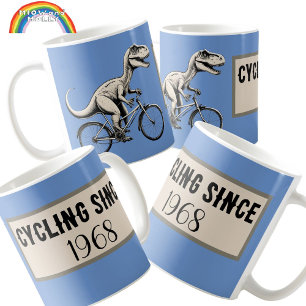 Dinosaur på cyklist Dino Kaffemugg