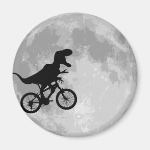 Dinosaur på en bike i Himlar med Måne Magnet