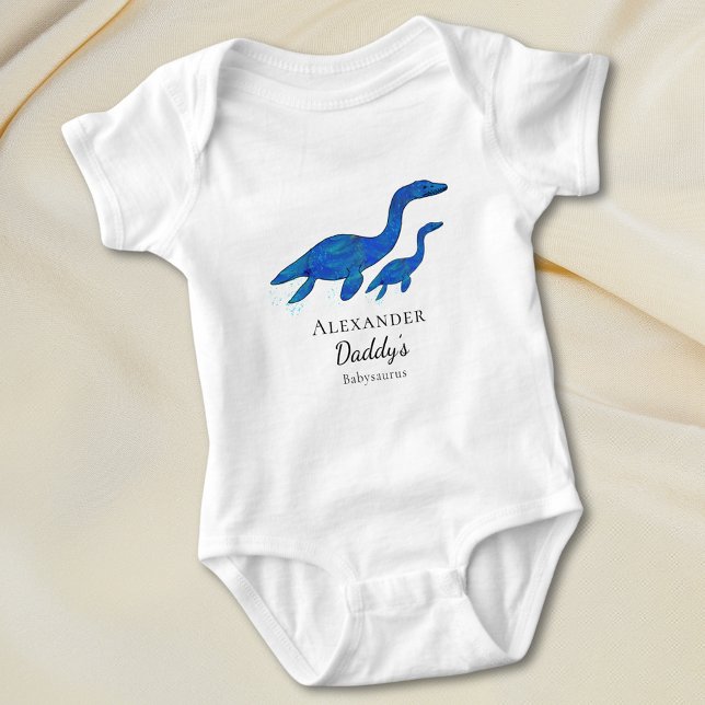 Dinosaur Pappa och Bebis Personlig T Shirt (Cute dinosaur personalized name dino dad and baby quote custom bodysuit )