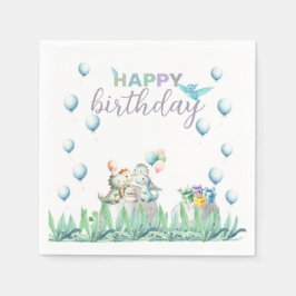 Dinosaur: pappra blöjor för födelsedagsfest pappersservett