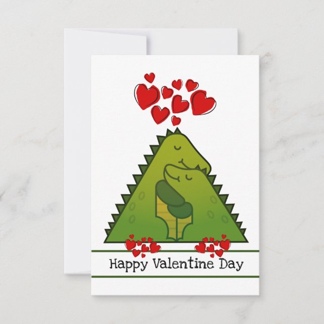 Dinosaur par Valentine Card Tack Kort (Framsida)