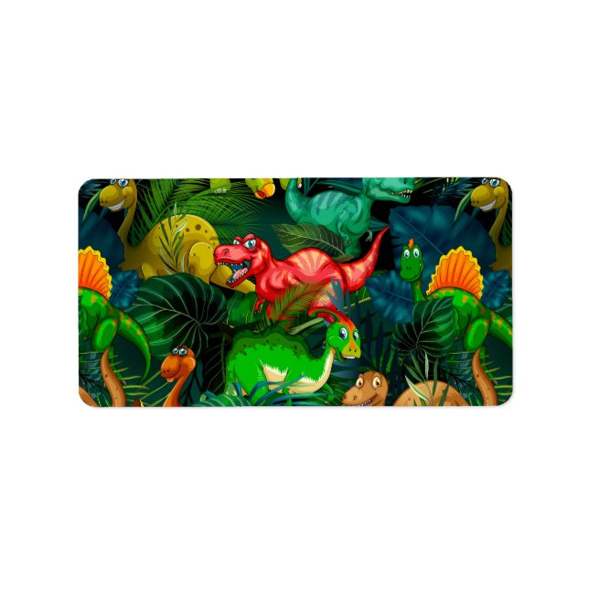 Dinosaur Park Adressetikett (Framsidan)