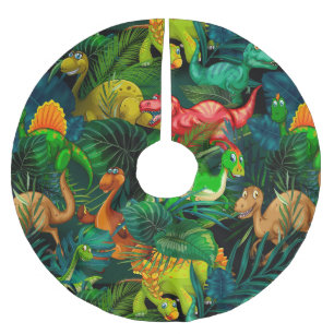 Dinosaur Park Julgransmatta Borstad Polyester