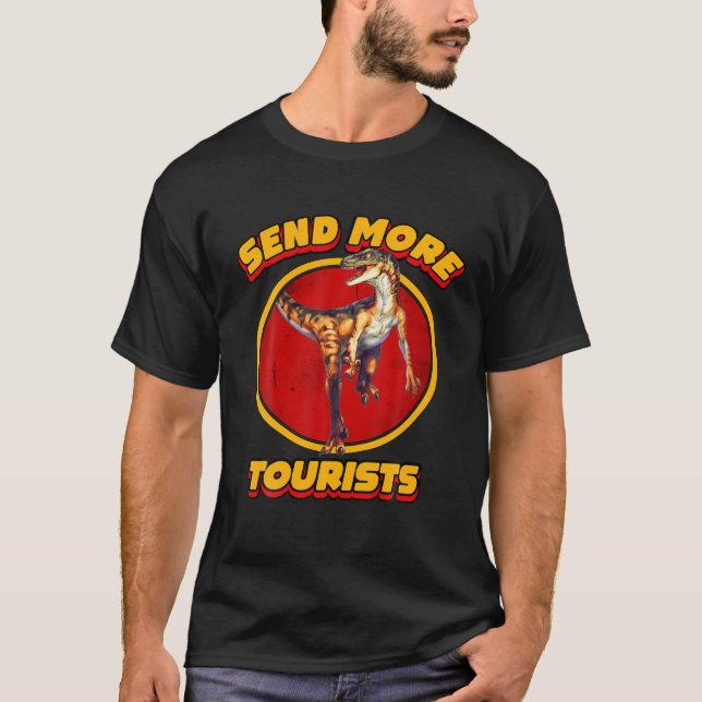 Dinosaur Park skickar fler turister Raptor Coola V T Shirt (Framsida)