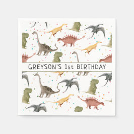 Dinosaur Party Animal Birthday Personlig Pappersservett