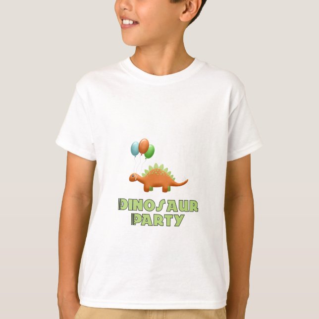 Dinosaur Party Balloons Art T-Shirt (Framsida)