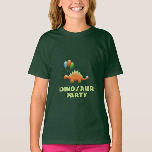 Dinosaur Party Balloons Art T-Shirt (Framsida)