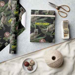 Dinosaur Party Barns födelsedag Trex Presentpapper