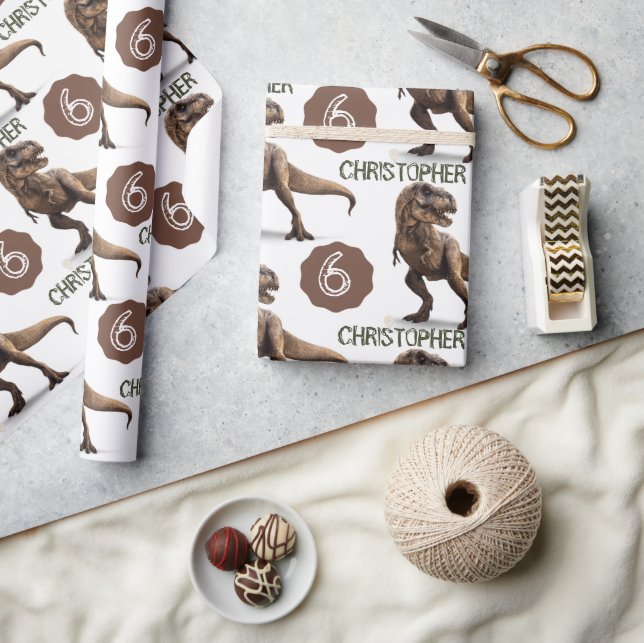 Dinosaur Party Barns födelsedag Trex Presentpapper (Hantverk)