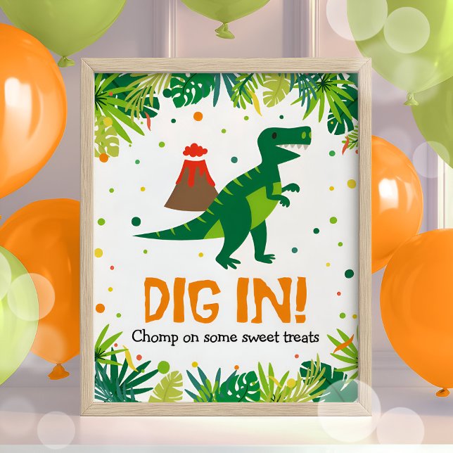Dinosaur Party Food Sweets (matsötningsmedel) Poster (Skapare uppladdad)