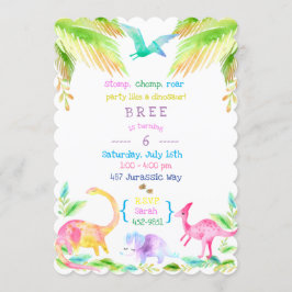 Dinosaur party i pastor inbjudningar