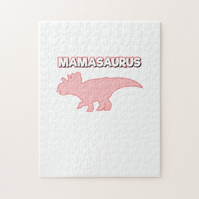 Dinosaur Party Mamma Födelsedagsfest Mamasaurus Pussel (Vertikal)