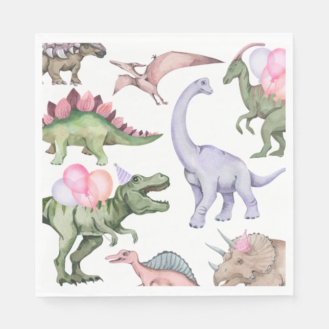 Dinosaur Party Napkins Pappersservett (Framsidan)