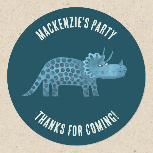 Dinosaur Party Tack Runt Klistermärke