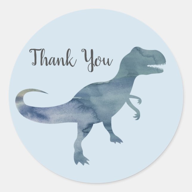 Dinosaur Party Tack Stickers Runt Klistermärke (Framsida)