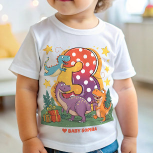 Dinosaur party-Tredje födelsedagen T Shirt