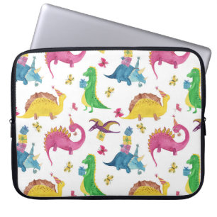 Dinosaur party: vattenfärgen mönster. laptop fodral