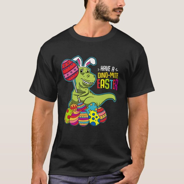 Dinosaur Påsk Kids Boys Småbarn T Shirt (Framsida)