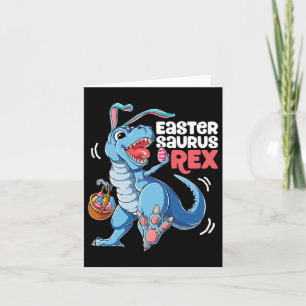 Dinosaur Påsk Saurus t Rex Boys Girls Kids Bunny Kort
