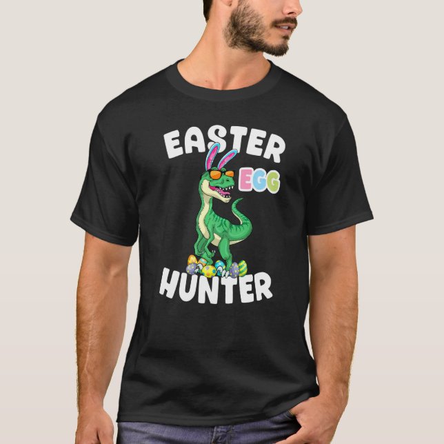 Dinosaur Påskägg Hunter Velociraptor Bunny Egg T Shirt (Framsida)