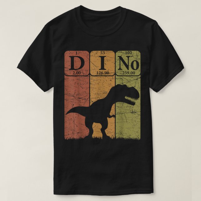 Dinosaur Periodic Bord Inslag T Rex Dino Paleon T Shirt (Design framsida)