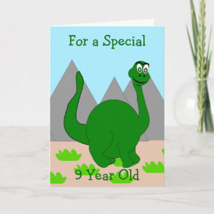 Dinosaur-Personlig 9 år gammal födelsedag Kort