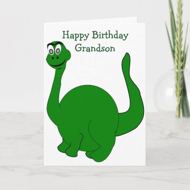 Dinosaur Personlig Grandson Birthday Kort (Framsida)