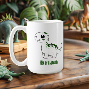 Dinosaur Personlig Namn Funny söt Kaffemugg