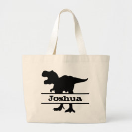 Dinosaur Personlig Namn Tote Bag Jumbo Tygkasse