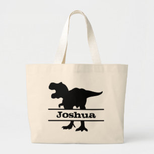 Dinosaur Personlig Namn Tote Bag Jumbo Tygkasse