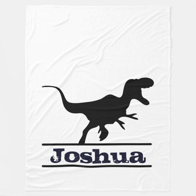 Dinosaur Personligt Namn Fleecefilt (Framsidan)