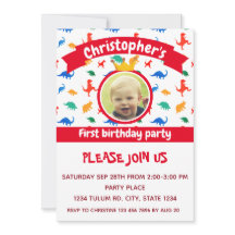 Dinosaur Photo Party Red