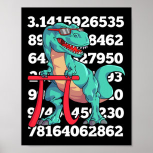 Dinosaur Pi-dagen T Rex Rolig Matematik 3.14 Lärar Poster