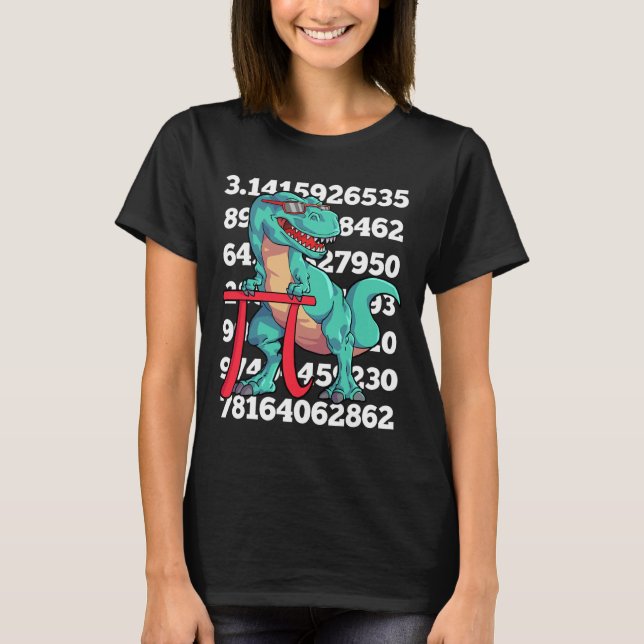 Dinosaur Pi-dagen T Rex Rolig matte 3.14 lärare el Shirt (Framsida)